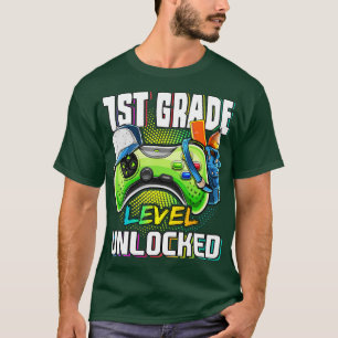 1st Grade Level Unlocked Video Game Back to School T-Shirt