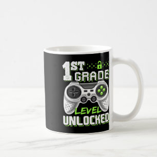 1st Grade Level Unlocked Video Game Byck To School Coffee Mug