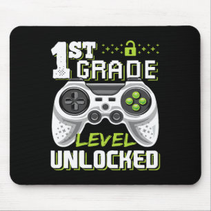 1st Grade Level Unlocked Video Game Byck To School Mouse Pad