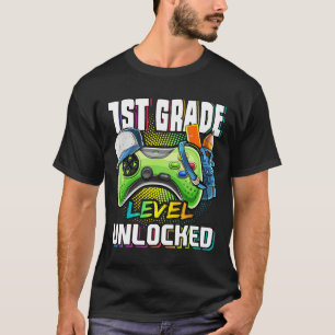 1st Grade Level Unlocked Video Game Ck To School B T-Shirt