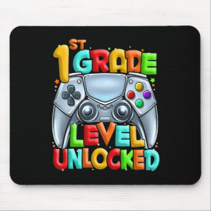 1st Grade Level Unlocked Video Gamer Back To Schoo Mouse Pad