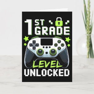 1st Grade Level Unlocked Video Gamer Ck To School Card