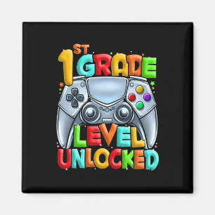 1st Grade Level Unlocked Video Gamer Ck To School Magnet