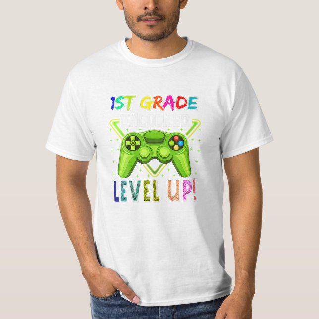 1st Grade Level Video Game T-Shirt (Front)