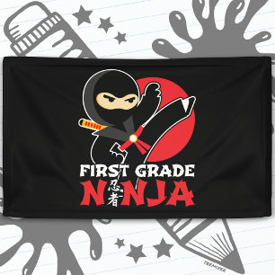 1st Grade Ninja Kick First Day Back To School Banner