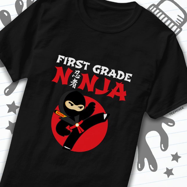 1st Grade Ninja Kick First Day Back To School T-Shirt (Creator Uploaded)