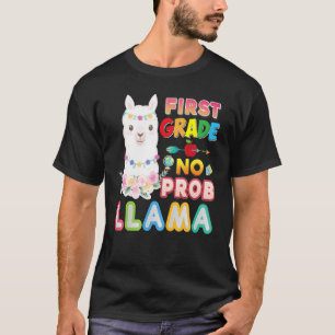 1st Grade No Prob Llama Problem Back To School Fir T-Shirt