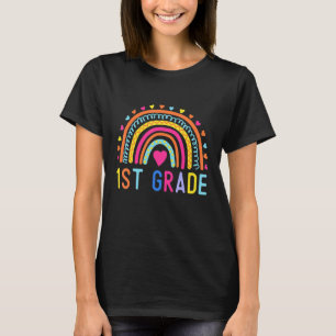 1st Grade Rainbow Girls Boys Teacher Hello First G T-Shirt