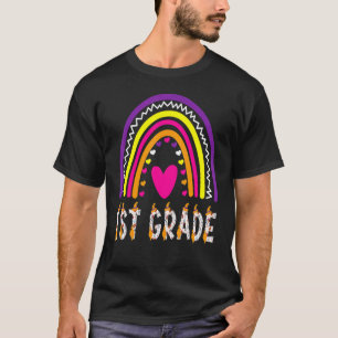 1st Grade Rainbow Halloween for Girls Boys Teacher T-Shirt
