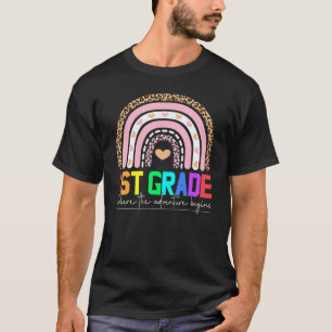 1st Grade Rainbow Leopard Teacher Team First Grade T-Shirt
