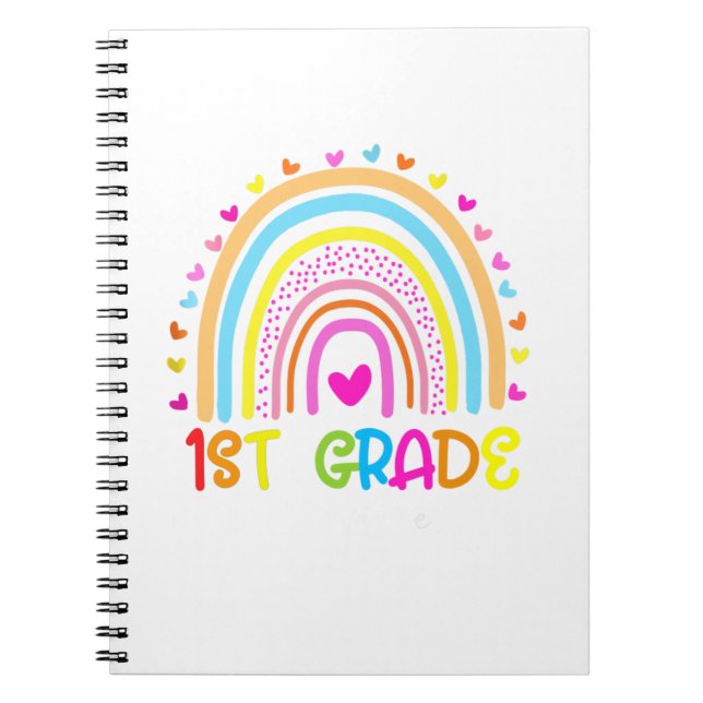 1St Grade Rainbow Where Adventure Begin Notebook (Front)