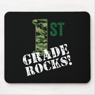 1st Grade Rocks Camo First Grader Back To School C Mouse Pad