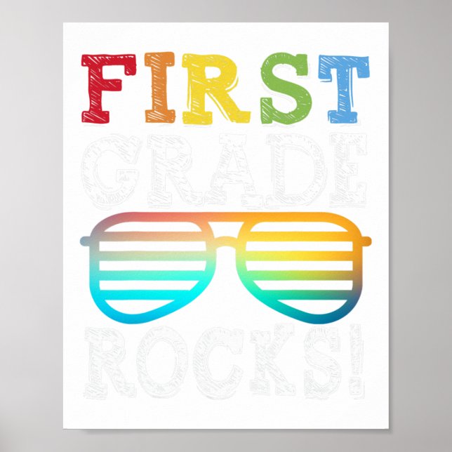 1st Grade Rocks First Grade Squad Back To School T Poster (Front)
