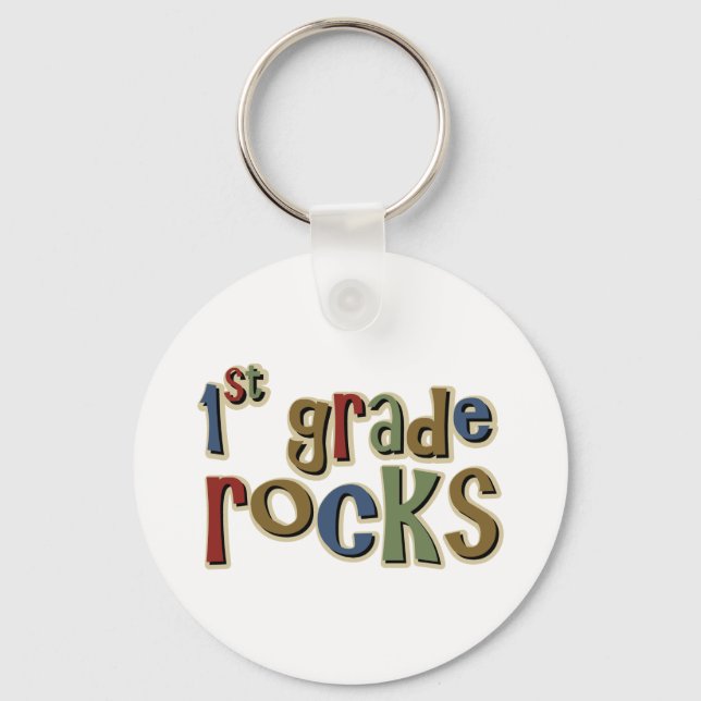 1st Grade Rocks First Key Ring (Front)