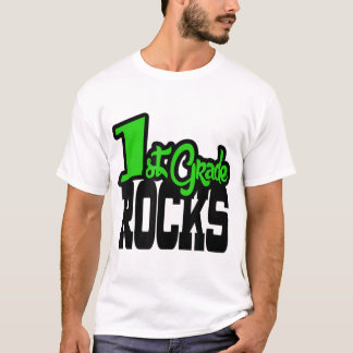 1st Grade ROCKS Green School Teacher Gift T-Shirt