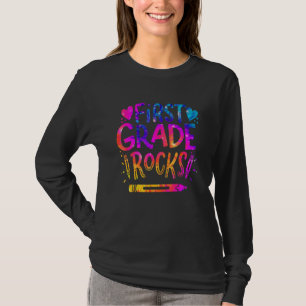 1st Grade Rocks Teacher Tie Dye Back To School T-Shirt