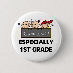 1st Grade School is Cool 6 Cm Round Badge