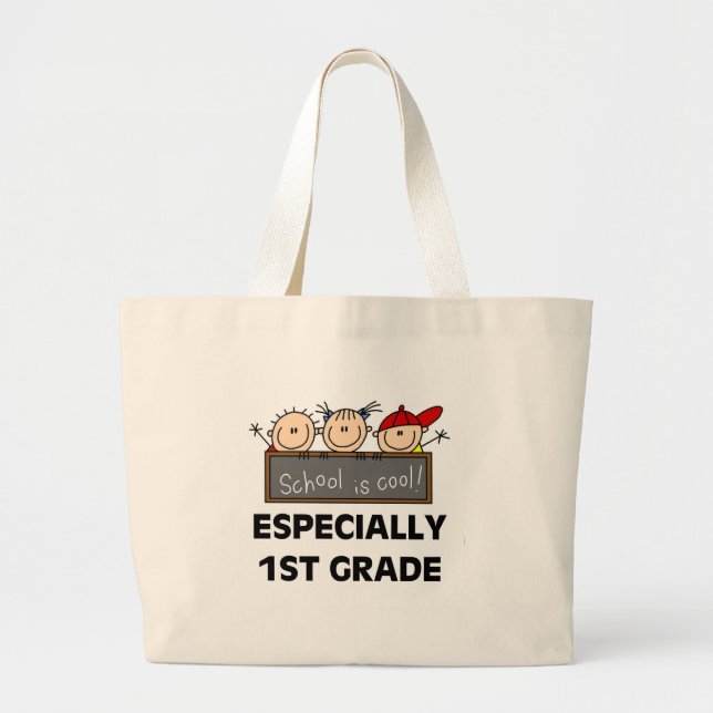 1st Grade School is Cool Large Tote Bag (Front)
