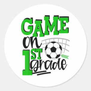 1st Grade Soccer First Day Of School Ck To School Classic Round Sticker