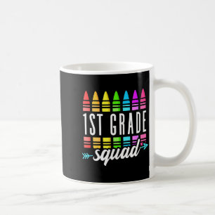 1st grade squad back to school first grade teacher coffee mug