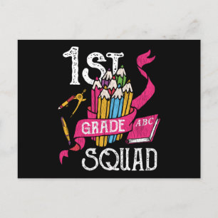 1st Grade Squad Back to School Student Kids Gift Postcard