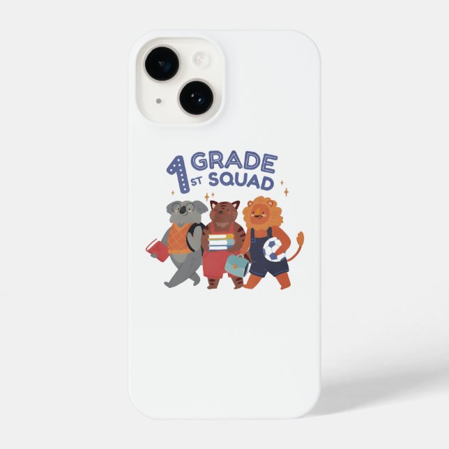 1st Grade Squad Cute Animal Design iPhone Case (Back)