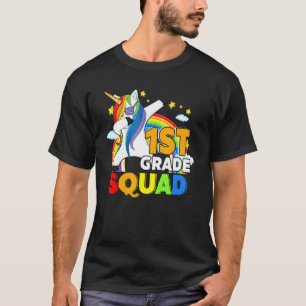 1st Grade Squad Cute Dabbing Unicorn Kids Back To T-Shirt