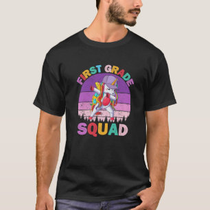 1St Grade Squad Dabbing Unicorn Girls Kids First G T-Shirt