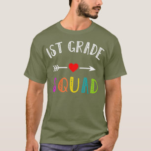 1st Grade Squad First Teacher Student Team Back T-Shirt