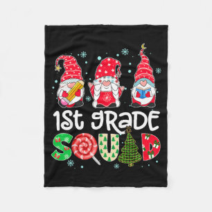 1st Grade Squad Gnome Teacher Christmas Ne Buffalo Fleece Blanket