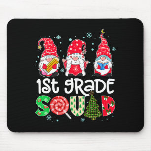 1st Grade Squad Gnome Teacher Christmas Ne Buffalo Mouse Pad