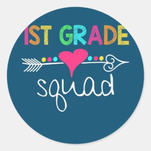 1st Grade Squad Teacher Student Team Back To Classic Round Sticker