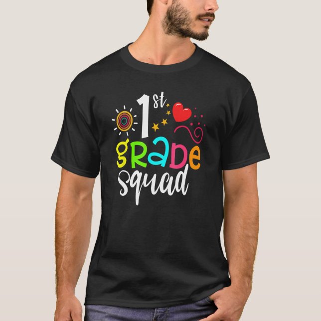 1st Grade Squad Team  Back To School Girls Boys Te T-Shirt (Front)