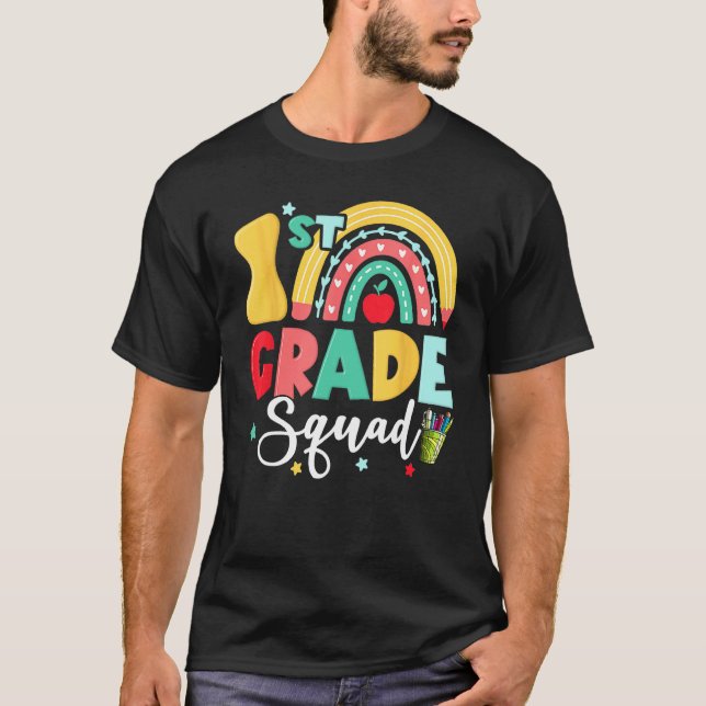 1st Grade Squad Team  Back To School Girls Boys Te T-Shirt (Front)