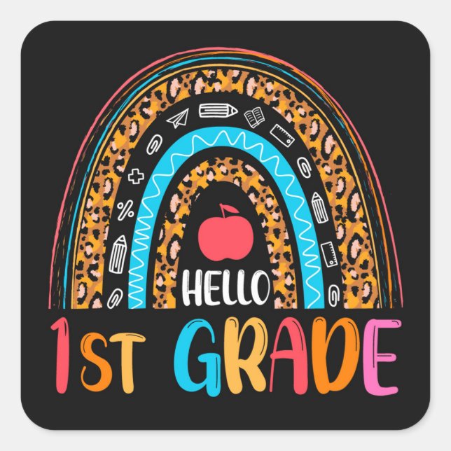 1st Grade Square Sticker (Front)