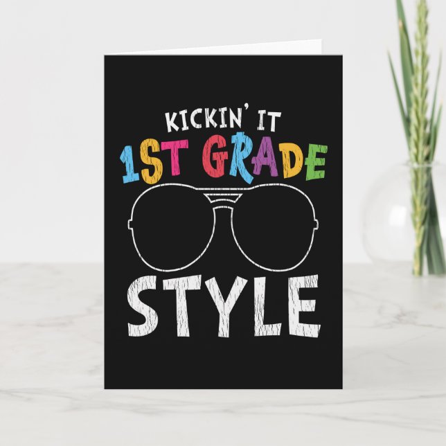 1st Grade Style First Day of School Student Gift Card (Front)