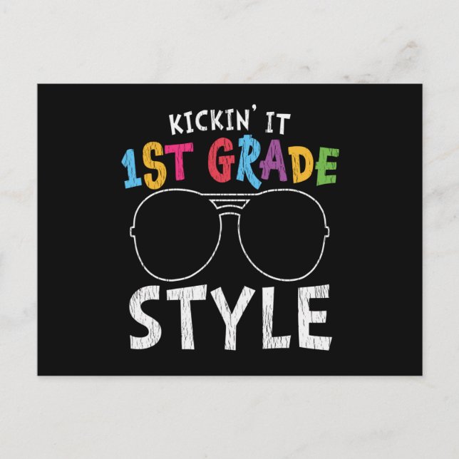 1st Grade Style First Day of School Student Gift Postcard (Front)
