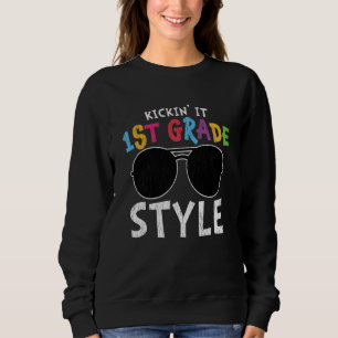 1st Grade Style First Day of School Student Gift Sweatshirt