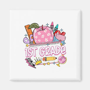 1st Grade Teacher Back To School Apple Notebook Re Magnet