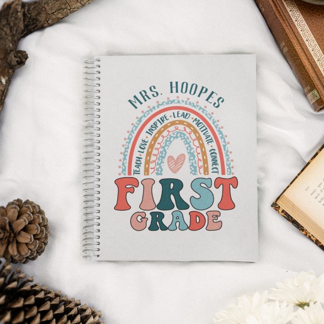 1st Grade Teacher Gift Hardcover Rainbow Spiral Notebook (Creator Uploaded)
