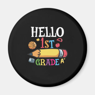 1st Grade Teacher Hello First Grade Pencil Magnet