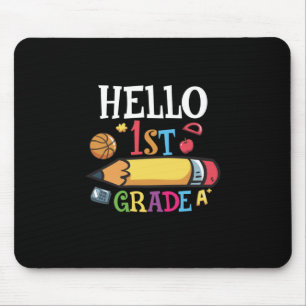 1st Grade Teacher Hello First Grade Pencil Mouse Pad
