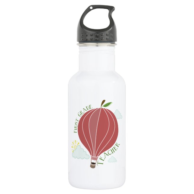 1st Grade Teacher Hot Air Balloon Apple 532 Ml Water Bottle (Front)