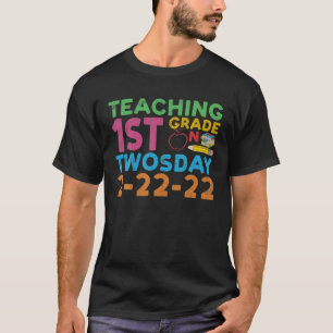1St Grade Teacher On Twosday Numerology Date Funny T-Shirt