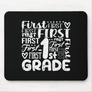 1st grade typography team first grade teacher back mouse pad
