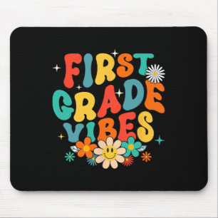 1st Grade Vibes Back To School Retro First Grade T Mouse Pad