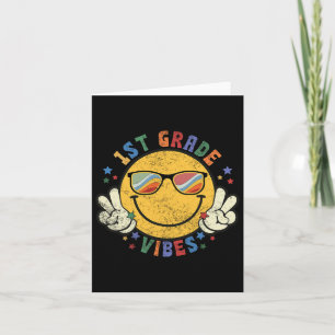 1st Grade Vibes Happy Face Smile Gift Back To Scho Card