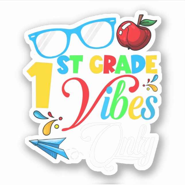 1st Grade Vibes Only Back To School Cute Kids Stud (Front)