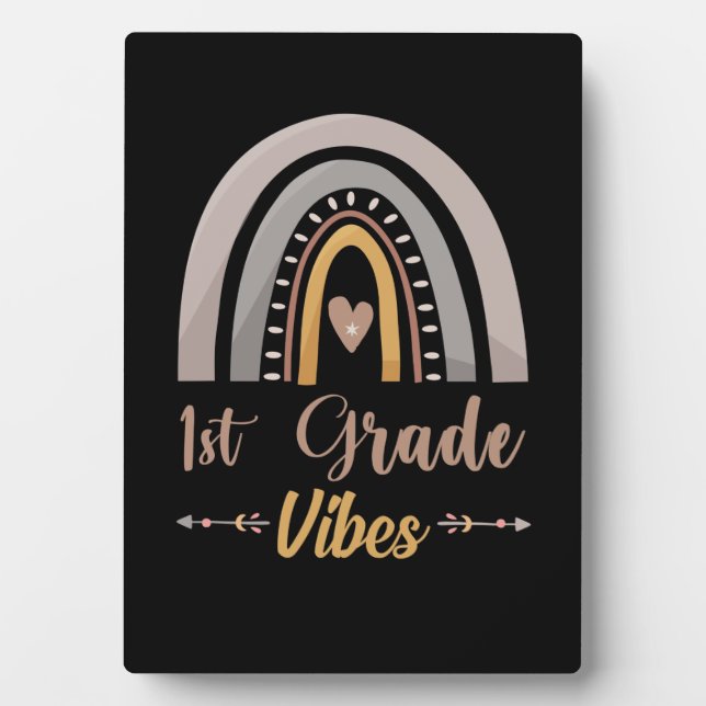 1st Grade Vibes Rainbow First Grade Back to School Plaque (Front)