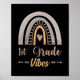 1st Grade Vibes Rainbow First Grade Back to School Poster